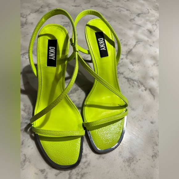 Brand new DKNY neon yellow high heels - Picture 1 of 2